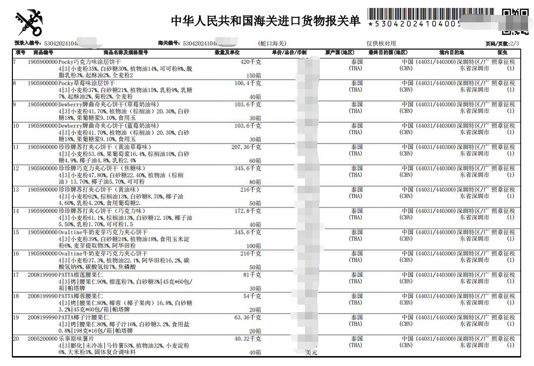 干坚果进口报关